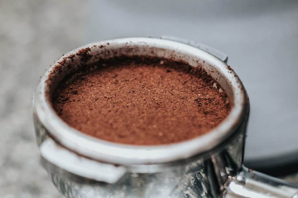 Espresso Grounds in Portafilter